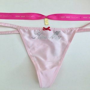 RARE ~ Victorias Secret Dream Angels V String Thong Bow Pink